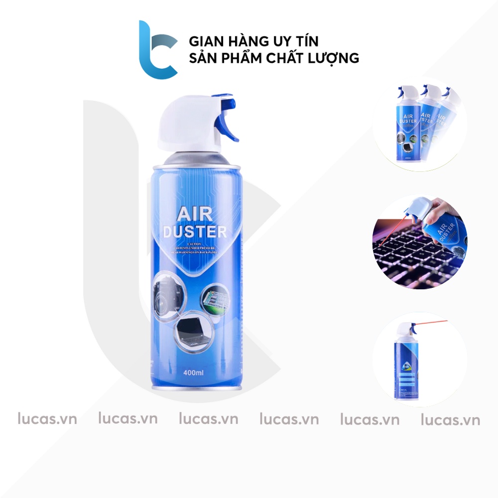 Bình Xịt Khí Nén Vệ Sinh Bàn Phím Macbook, Laptop, Case PC 400ml O3 Nén Lỏng