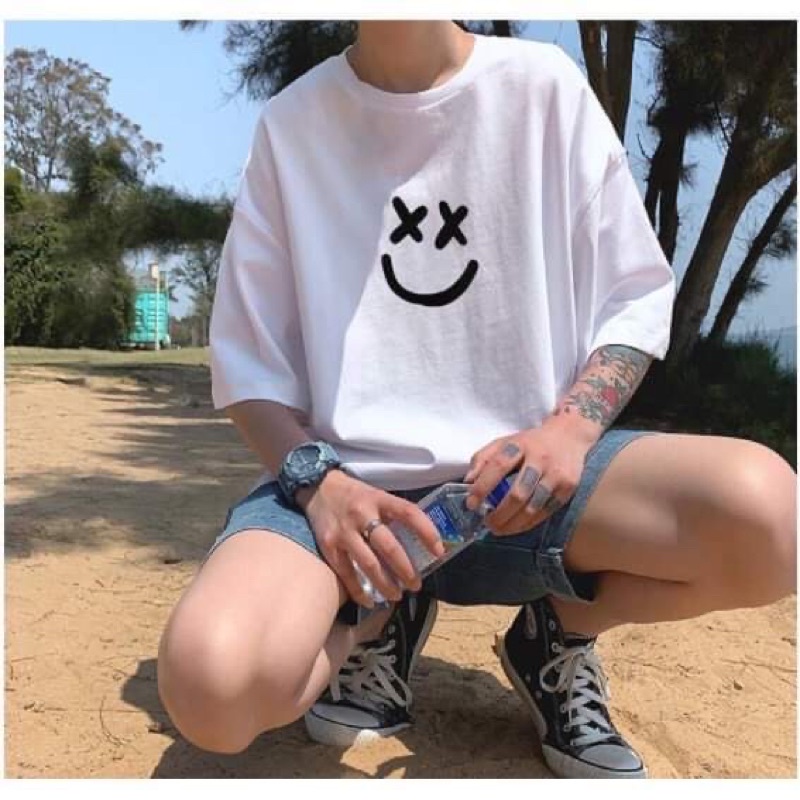 Áo thun tay lỡ mặt cười TC11