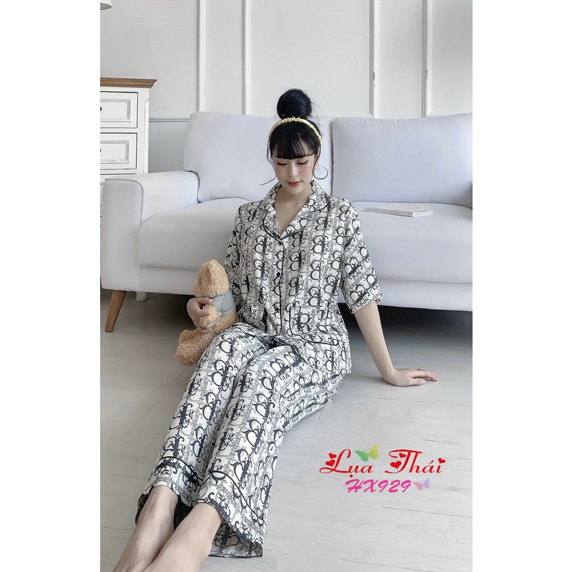 Bộ Đồ Nữ Pijama Mặc Nhà Quần Dài Lụa Mềm Mịn MOMOSA Shop