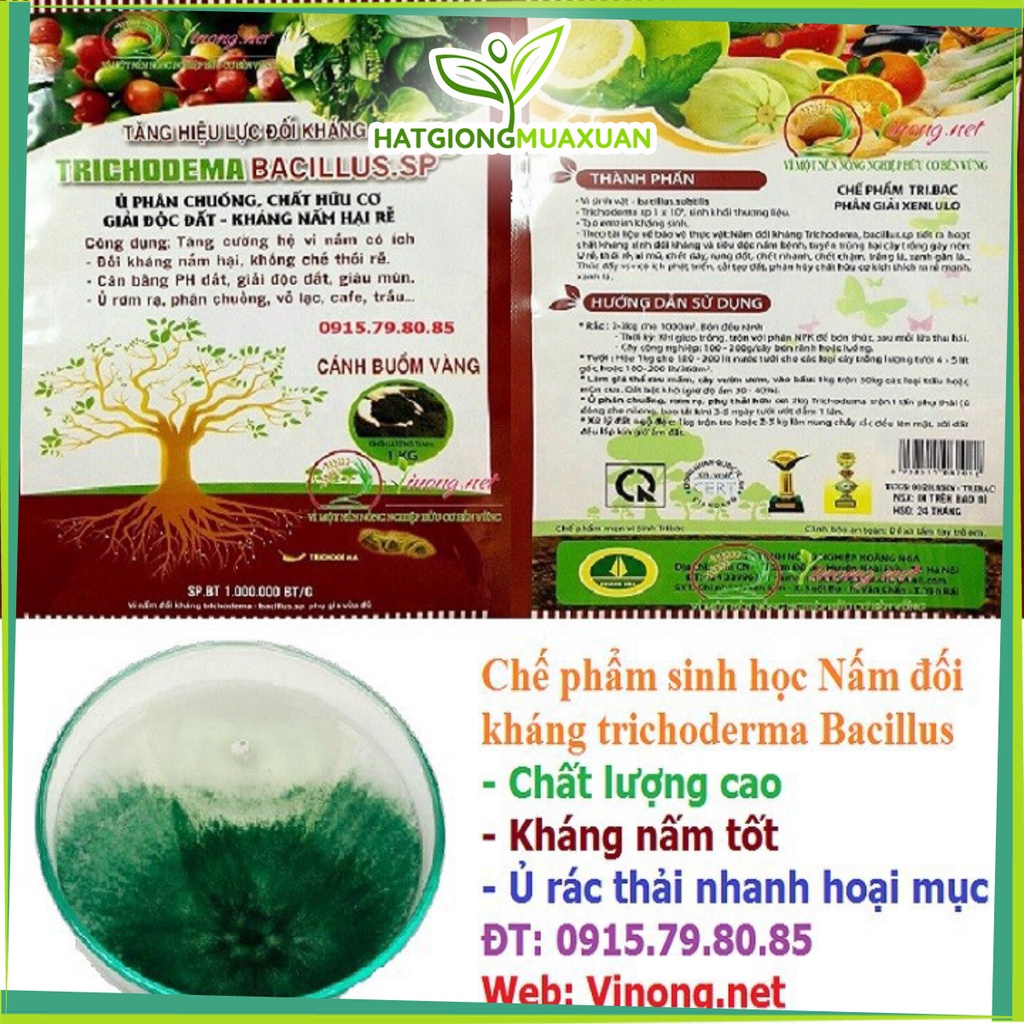 Bán NẤM ĐỐI KHÁNG TRICHODERMA-BACILLUS.SP GÓI 1KG chất lượng.