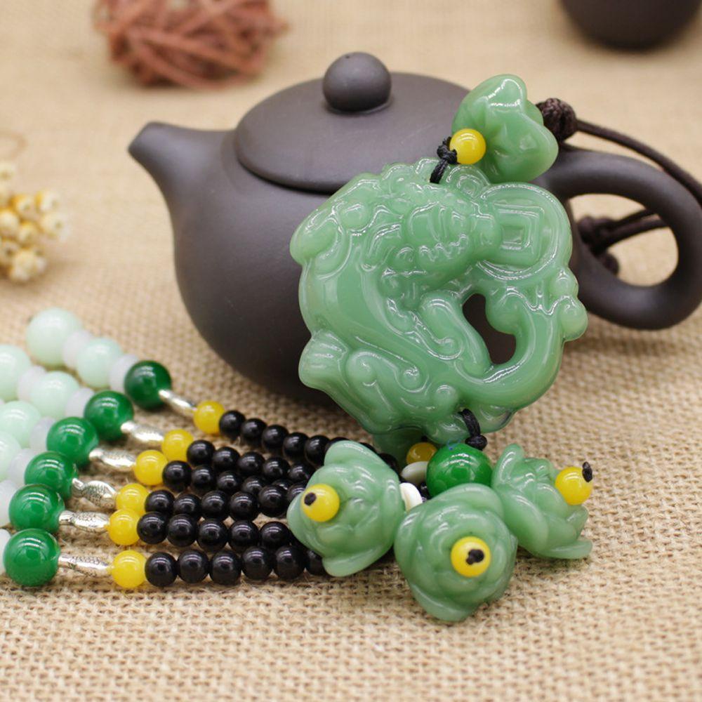 Dây Treo Chìa Khóa Bằng Đá Obsidian Tự Nhiên Chạm Khắc Thủ Công Tinh Xảo