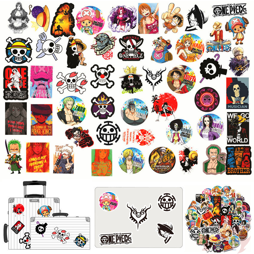 ☠ One Piece . Sailing Adventure 2022 Series 02 Stickers ☠ 50Pcs/Set Anime Luffy Chopper Zoro Nami Waterproof DIY Fashion Decals Doodle Stickers