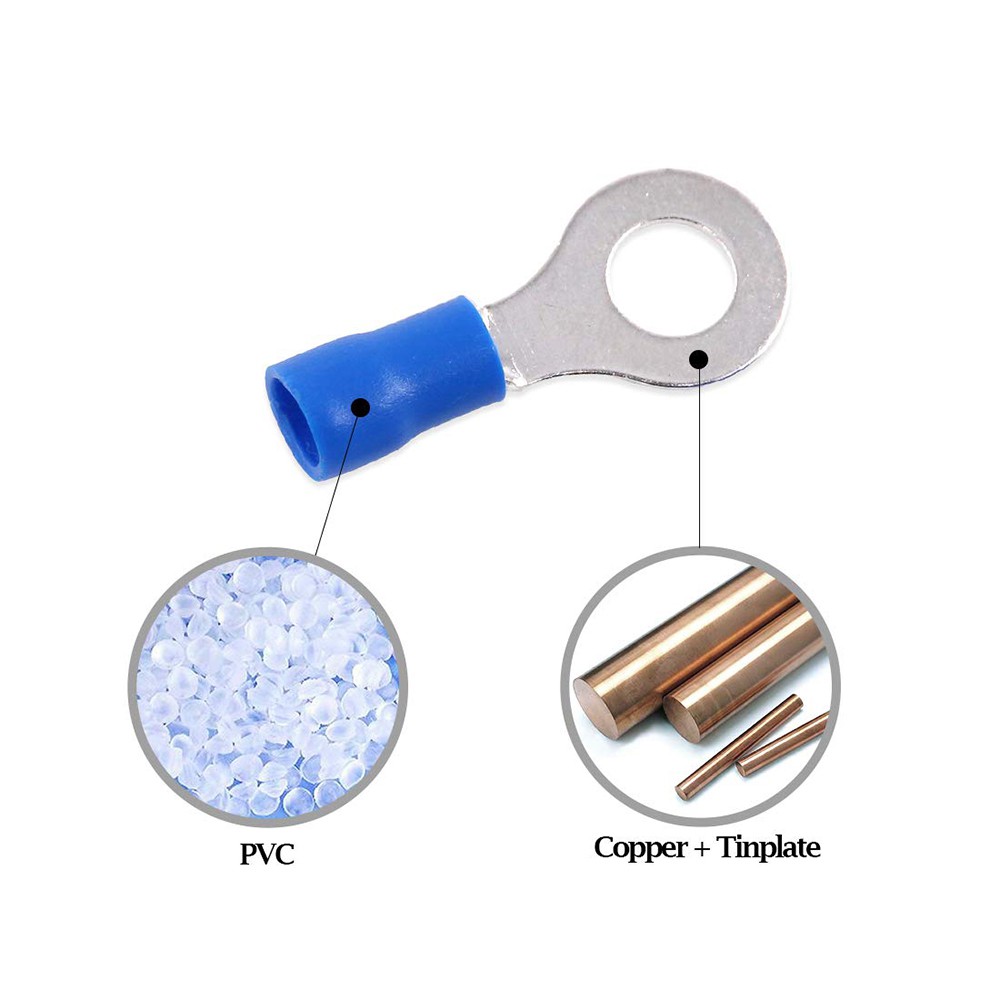 Set 60 Đầu Nối Dây Điện Đầu Cuối Dạng Vòng Chuyên Dụng