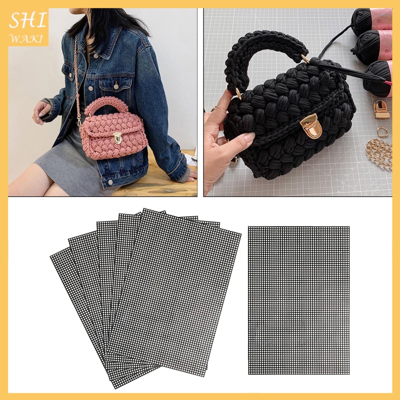 [In Stock]6Pcs Plastic Mesh Canvas for Embroidery Cross Stitch Knit Bag Bottom