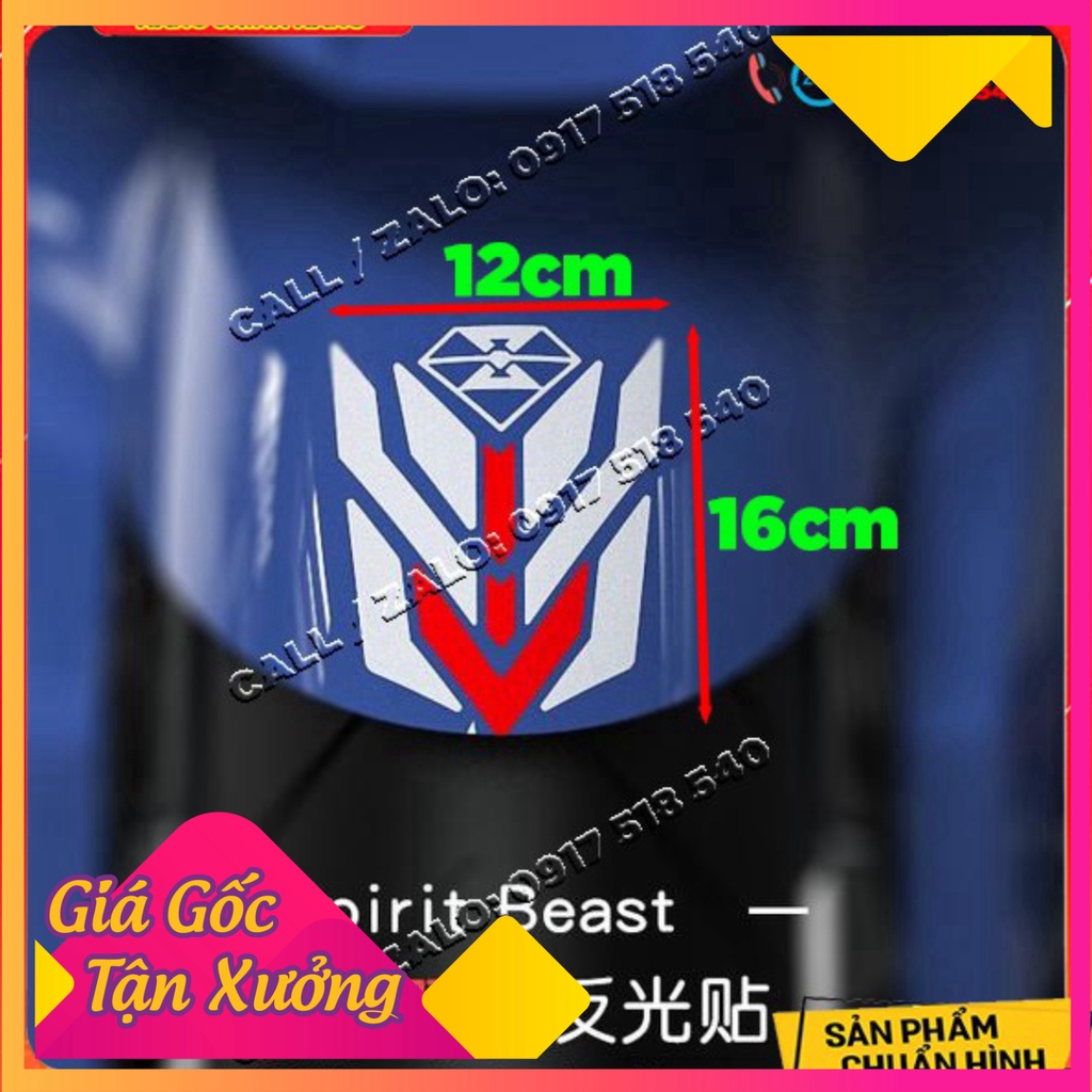 Tem decal dán dè trước - Tem phản quang bình xăng hình mũi tên Spirit Beast chính hãng (Ảnh Sp thật)