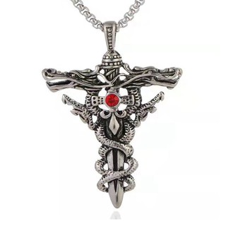 Dây Chuyền Nam Rồng Cuộn Thần Kiếm Cá Tính Âu Mỹ DCRONGCUONKIEM02