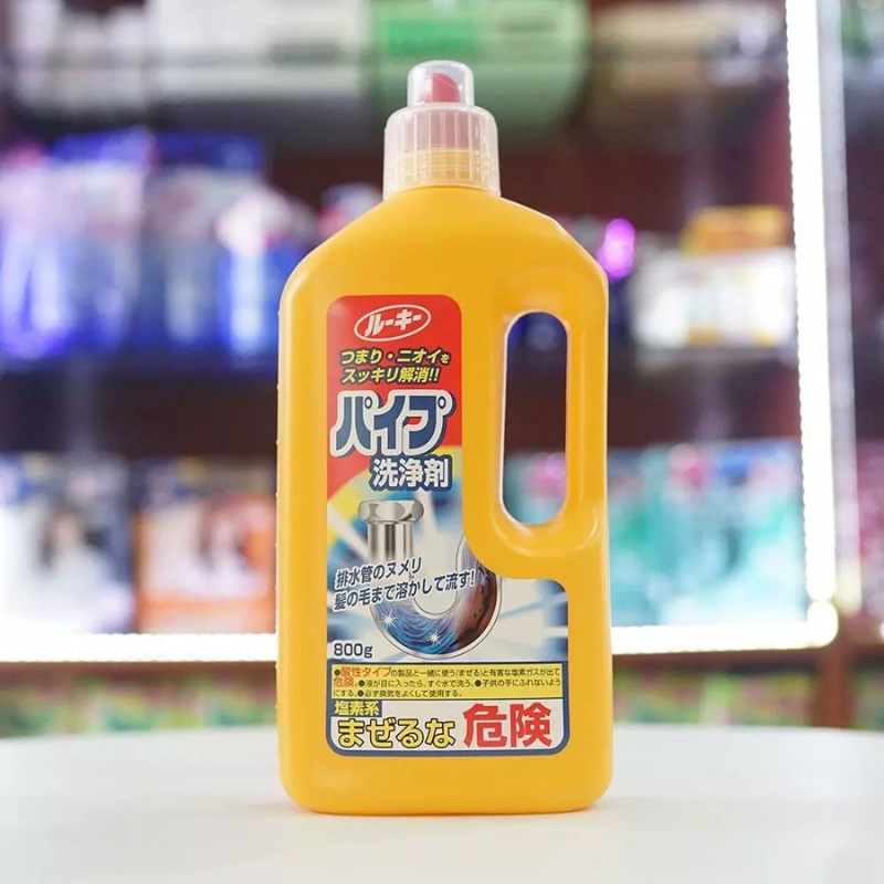 Chai thông tắc đường ống, bồn rửa bát, ống thoát nước nhà tắm 800g Rocket hàng nội đại Nhật Bản AD95