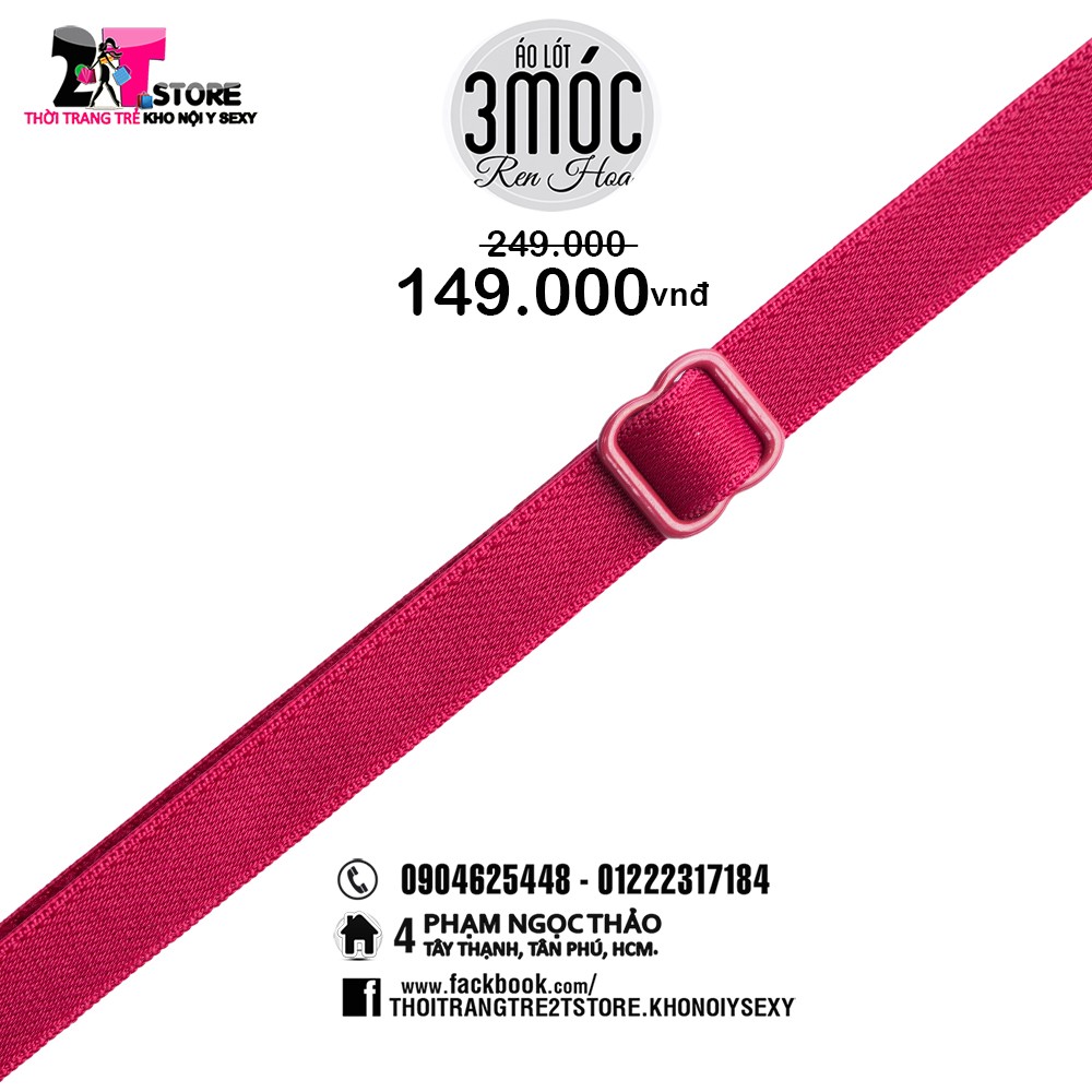 Áo Nâng Ngực Cotton 3 Móc Phối Ren (Đỏ)