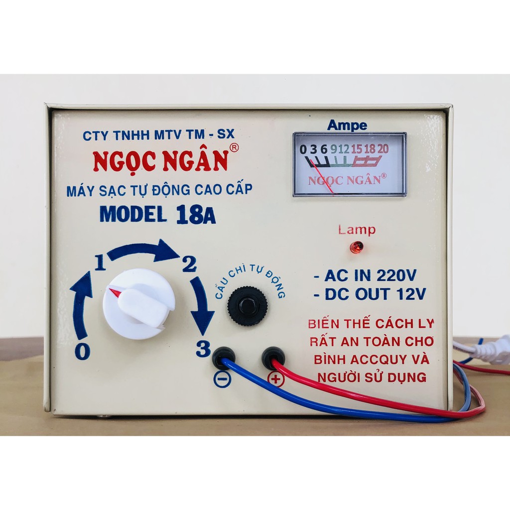 Máy sạc bình acquy_MODEL 18A có tăng giảm ( NHÔM hoặc ĐỒNG)