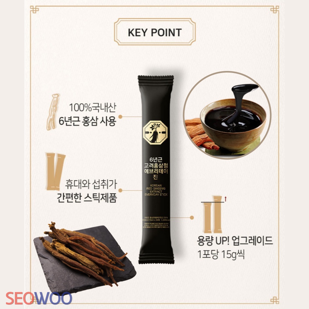 30 gói / Tinh chất hồng sâm 6 năm EverydayJin Korea – Korea Reg Ginseng Extract Everyday Jin