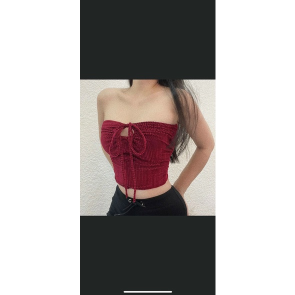 áo yếm luồn dây cổ chất xốp đẹp mềm l