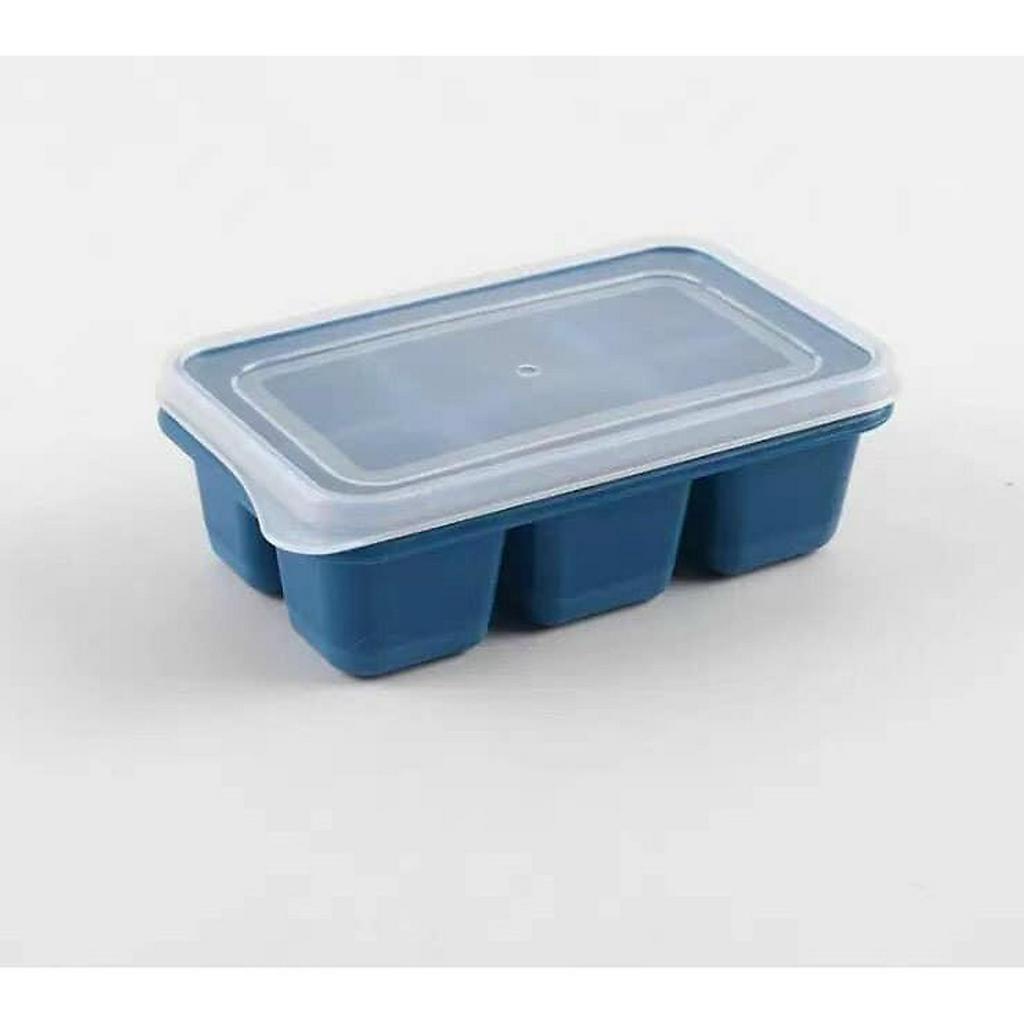 Khay đá Silicon, khuôn làm đá làm thạch có nắp 6 viên tiện lợi
