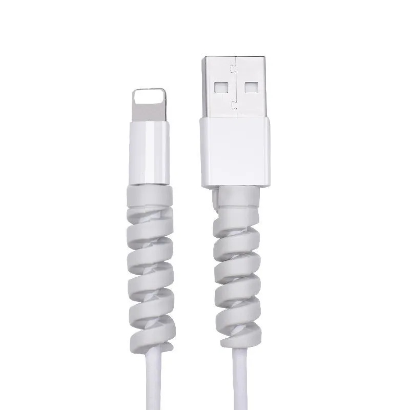 Vỏ Silicon Bảo Vệ Dây Cáp Sạc USB Màu Trơn Đơn Giản