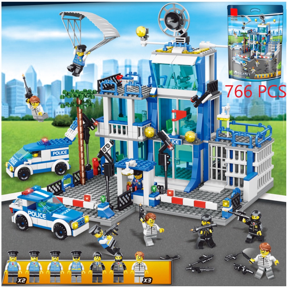 [Mã LIFE0503TOYS1 giảm 10% đơn 150k] LEGO Trụ Sở Cảnh Sát 766 Mảnh - 16 Tạo Hình - Bộ Đồ Chơi Lắp Ghép Lego OTO