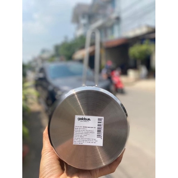 Quánh inox Goldsun 14cm đáy từ nắp kính