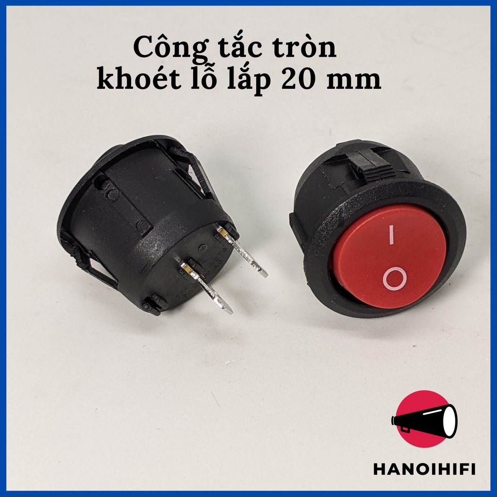 Công tắc bập bênh tròn 2 vị trí KCD1, công tắc nhựa 2 chân