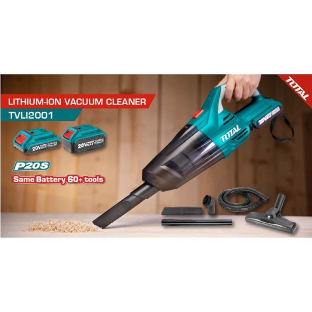 . MÁY HÚT BỤI DÙNG PIN 20V TOTAL TVLI2001  HÚT BỤI TOTAL DÙNG PIN  MÁY HÚT BỤI INGCO DCA
