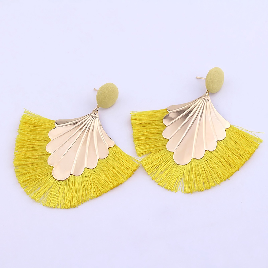 1 Đôi Bông Tai Hình Quạt Phong Cách Bohemian Sáng Tạo Cho Nữ