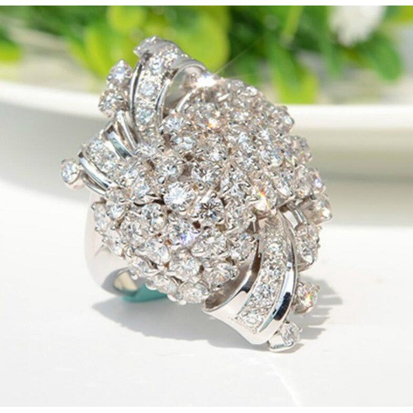 Nhẫn Đeo Tay Kim Loại Tạo Hình Hoa Đính Đá Thời Trang Cho Nữ