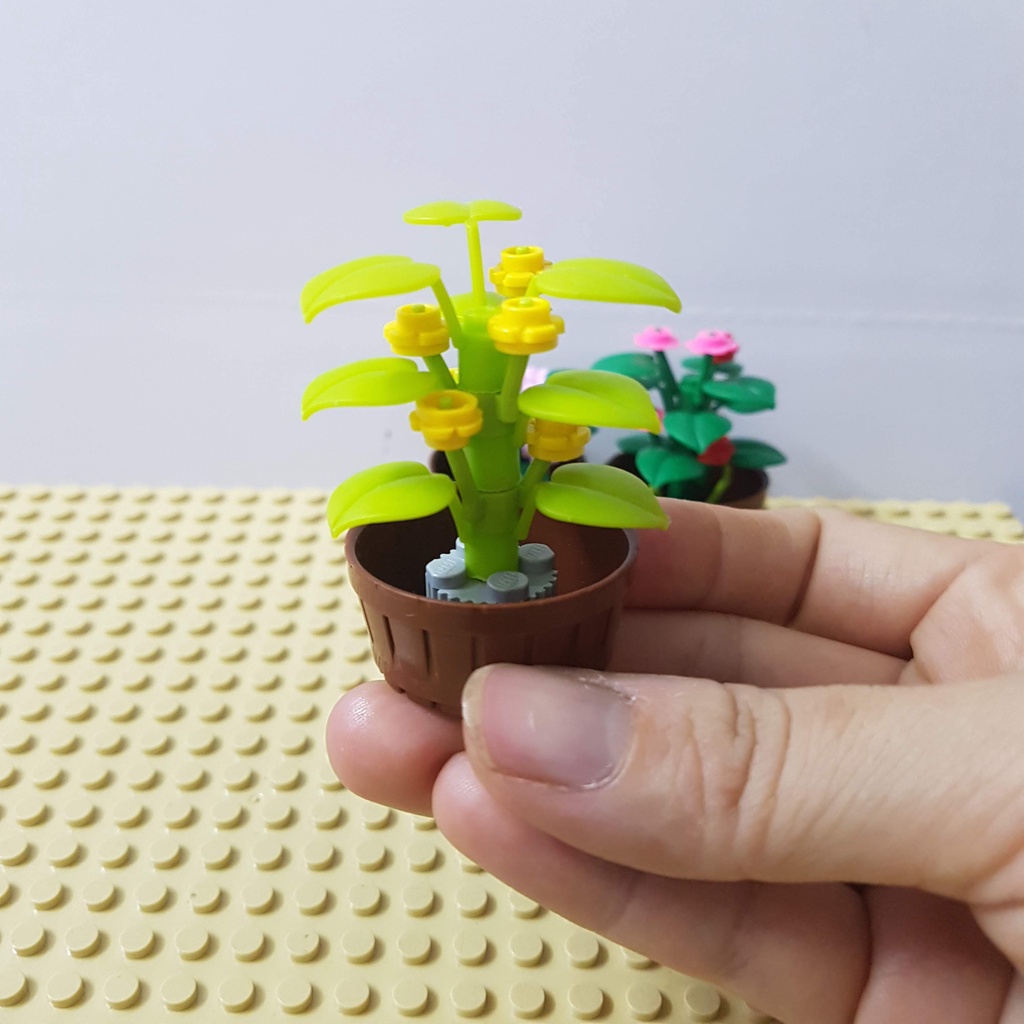 Phụ kiện đồ chơi lắp ráp, phụ kiện MOC, 5 lá cây 3 lá, lá cỏ hoặc lá bèo