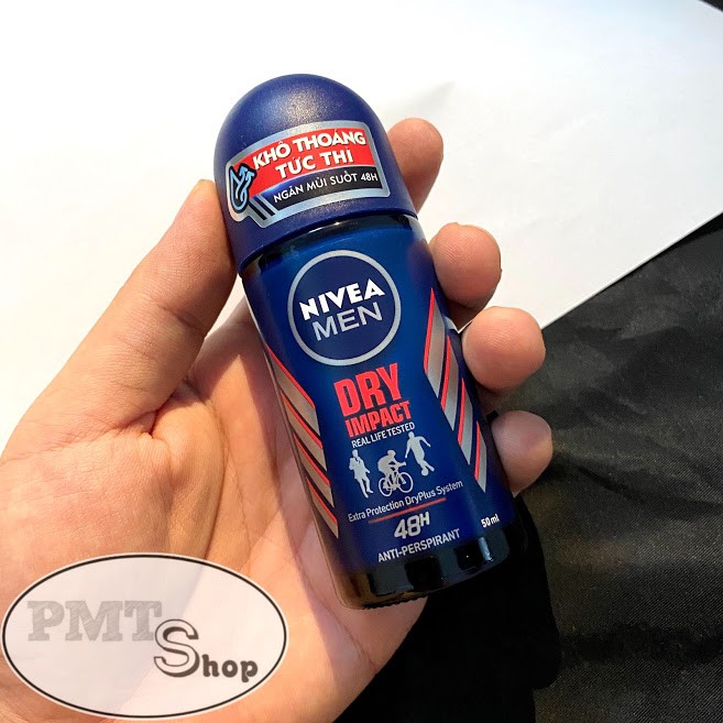 Combo 2 Lăn Ngăn Mùi Nam NIVEA MEN Dry Impact Khô Thoáng 50ml x 2 chai