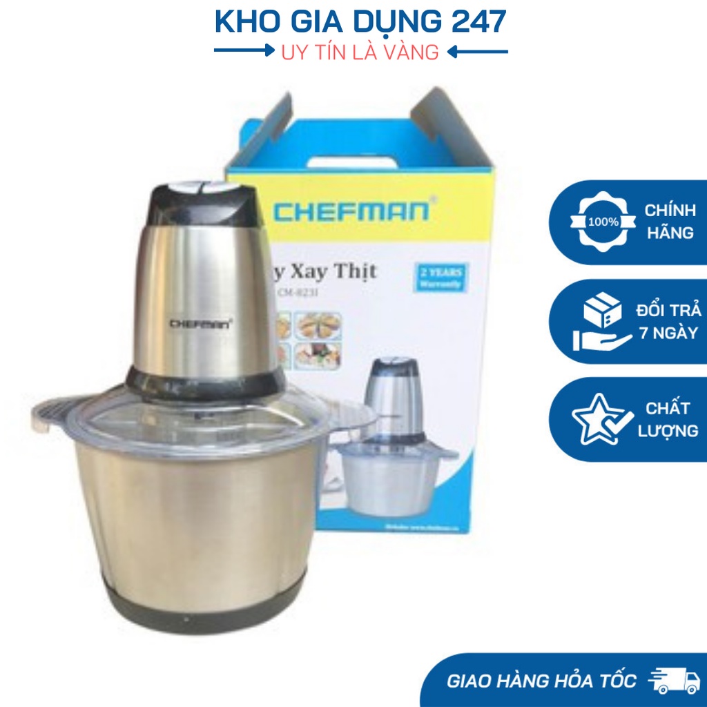 Máy xay thịt đa năng Chefman CM - 822i✨ Tặng Kèm Lưỡi Dao, Bảo Hành 12 Tháng, Hàng Chính Hãng, Cối Xay Thịt