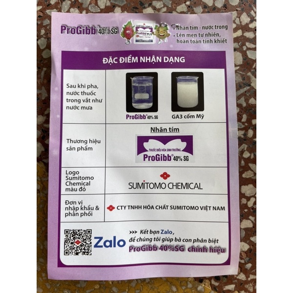Phân Bón Lá Cao Cấp ProGibb 40% SG gói lớn 2.5gr