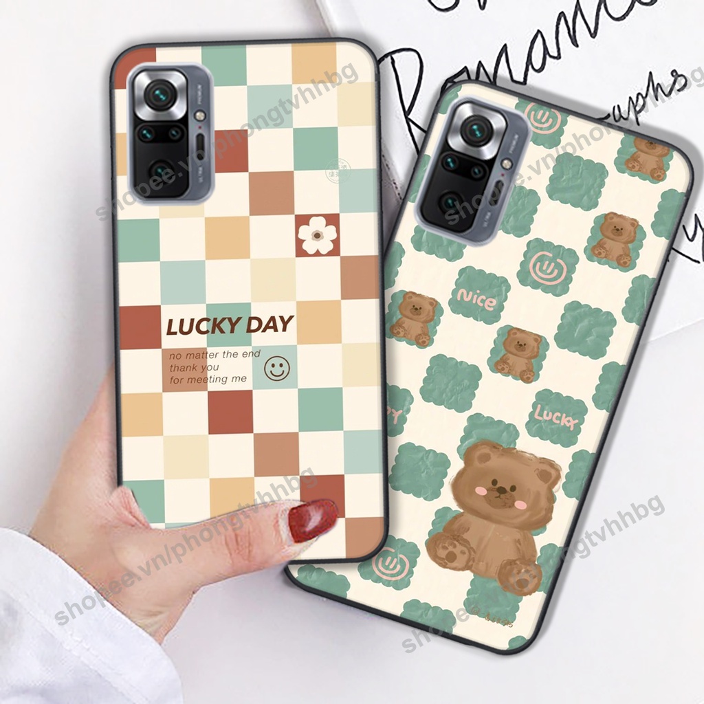 Ốp lưng Xiaomi Redmi 10 / Redmi note 10 4g 5g / Redmi note 10 Pro in mẫu gấu bo viền , smile mặt cười cực cute đẹp