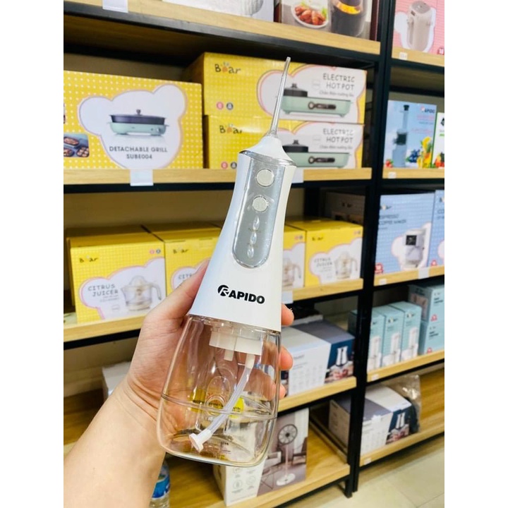 Máy tăm nước Rapido RWB/RWW 300ML - Bàn chải điện thông minh  - Công nghệ Đức- BH chính hãng - Sale 50%