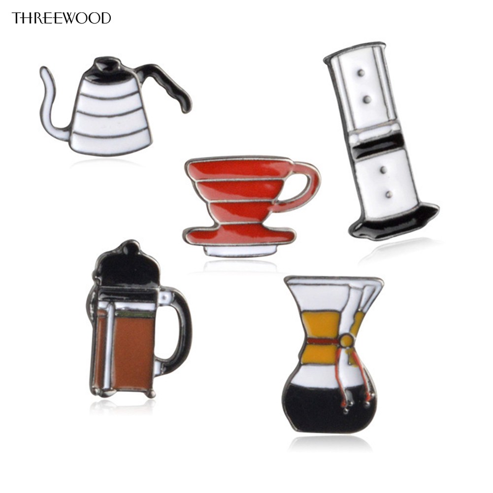 [Ready stock] Coffee Kettle Cup Brooch Pin Bag Decor