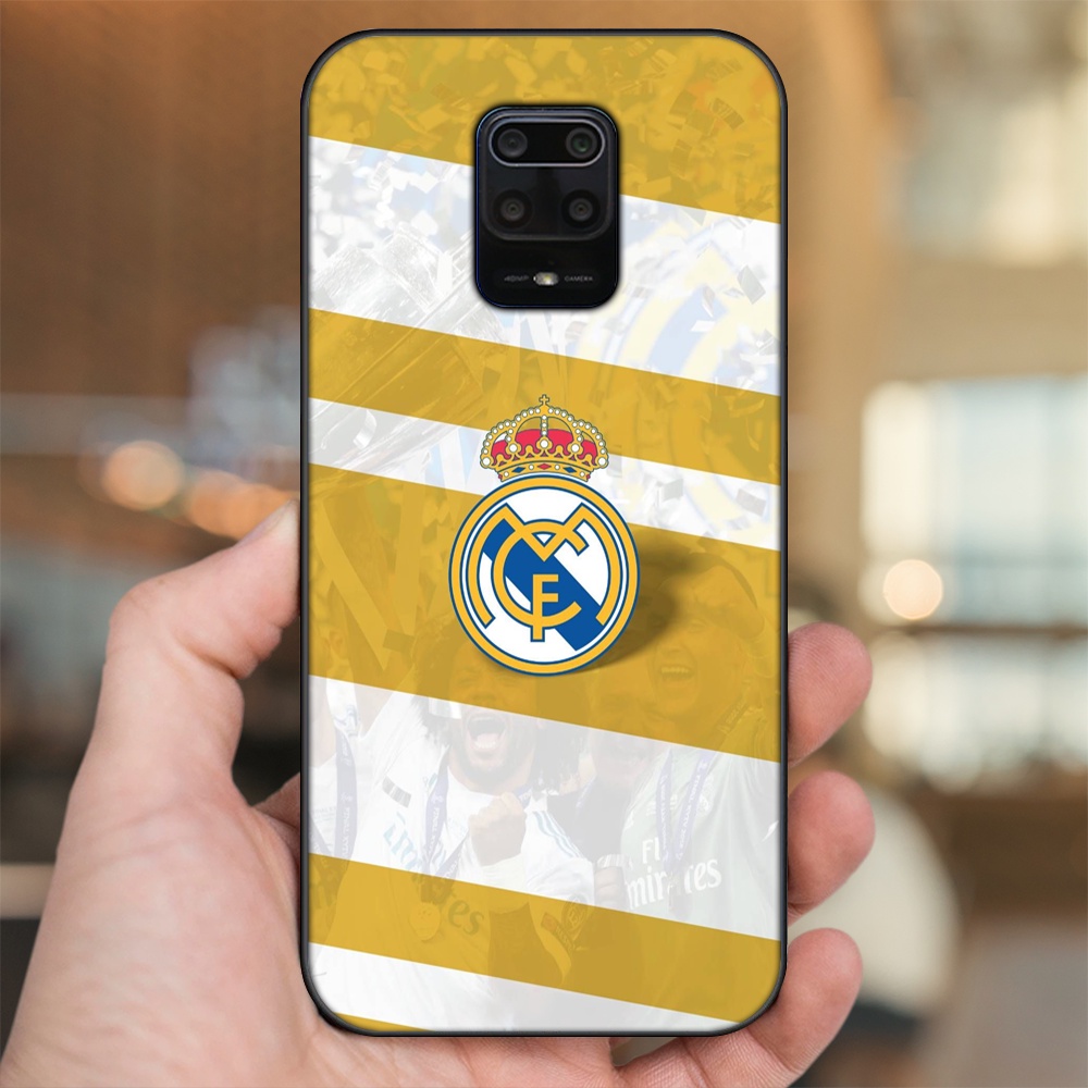 Ốp lưng Xiaomi Redmi Note 9s, Note 9 Pro viền đen in hình Real Madrid