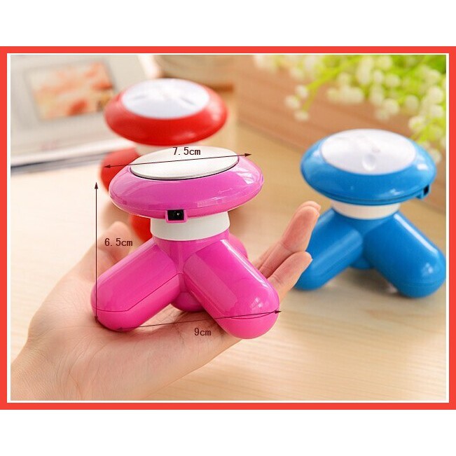 Máy massage cầm tay mini rung 3 chân MIMO XY-3199 dùng pin hoặc cáp sạc, máy mát xa toàn thân lưng cổ vai gáy tiện dụng