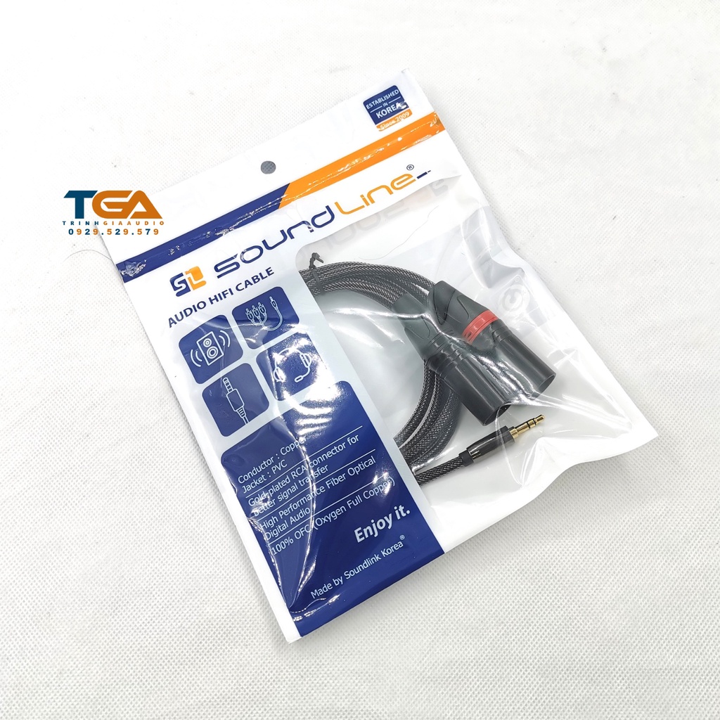 Dây 3.5 Ra 2 Đầu Canon Đực chính hãng Soundline