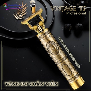 [ Tặng Kéo - Lược - Kẹp ] Tông đơ chấn viền cắt tóc chuyên nghiệp VINTAGE T9 phiên bản thân Nhôm nguyên khối
