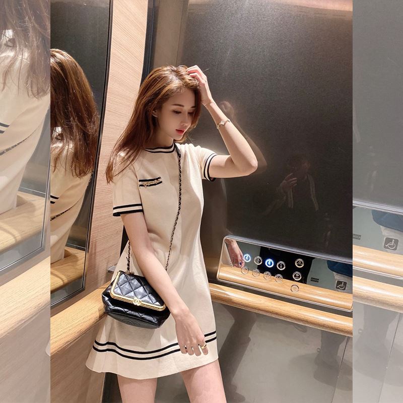 SUXI Đầm mini tay ngắn phong cách Pháp cổ điển thời trang mùa hè xinh xắn dành cho nữ | BigBuy360 - bigbuy360.vn