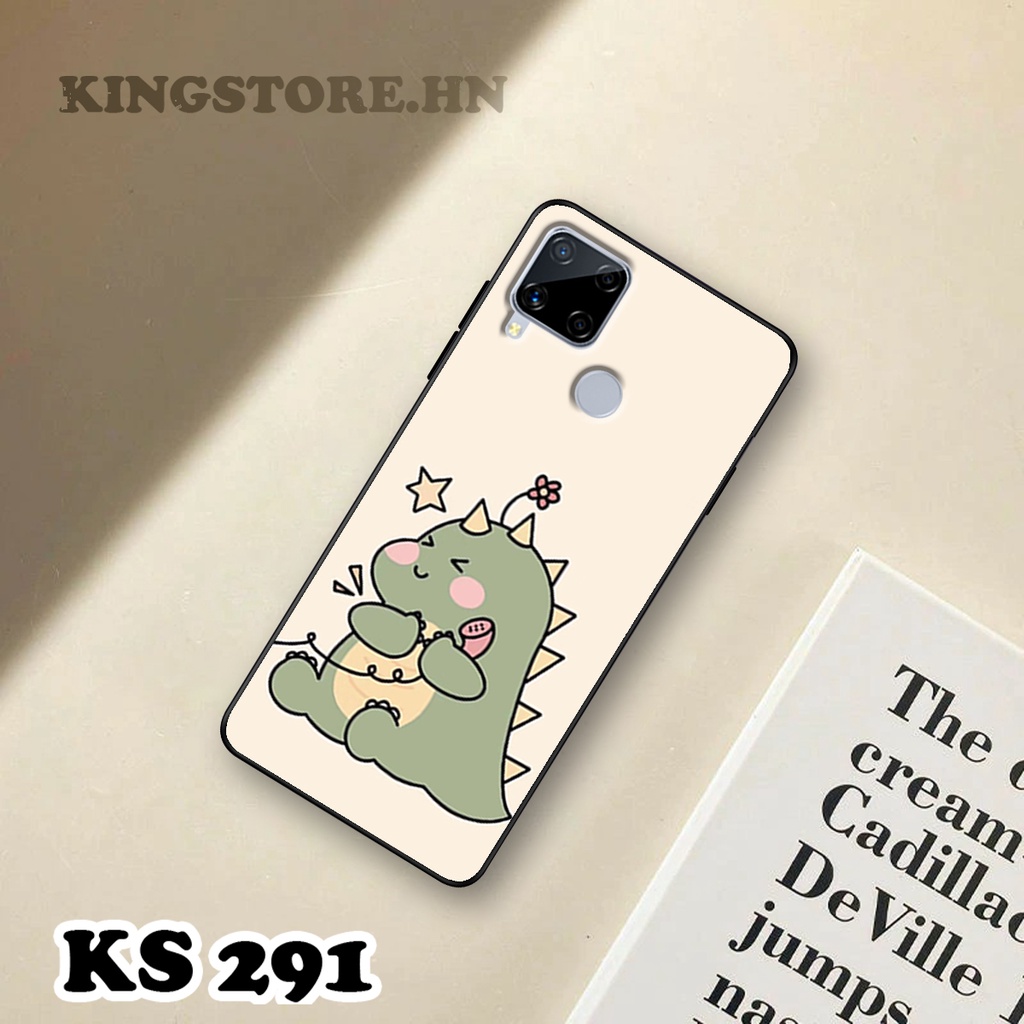Ốp Lưng Oppo Realme C12- Realme C15 - Ốp Oppo in hình khủng long DinoCute - Lưng nhám viền TPU