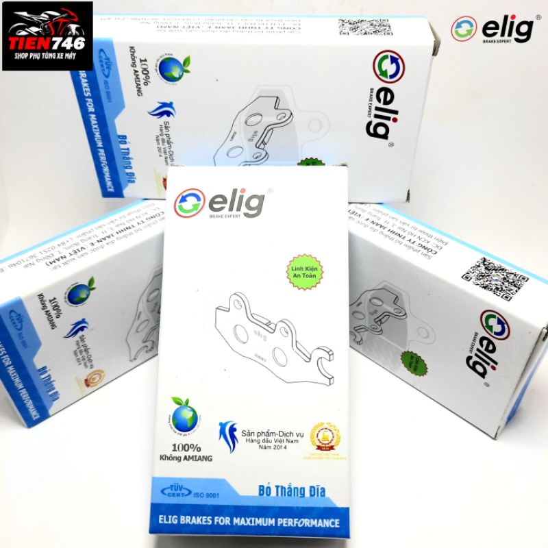 Má phanh. Bố thắng đĩa trước ELIG, mã H006, lắp cho AB 110, Click 110, Air Blade, đời từ 2007 đến 2010