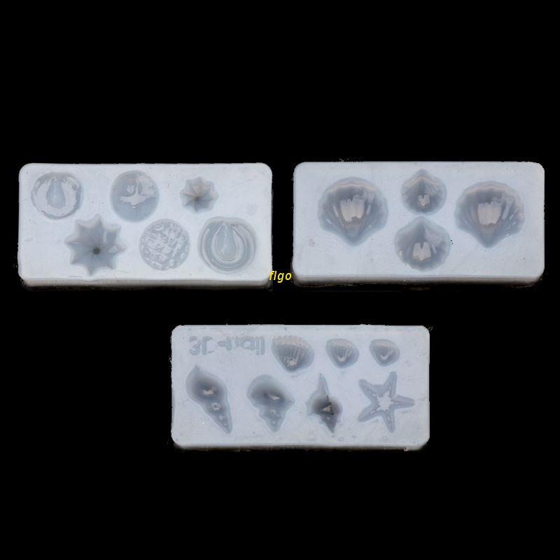 Set 3 Khuôn Silicone Hình Vỏ Sò/Sao Biển Làm Móng Nghệ Thuật DIY