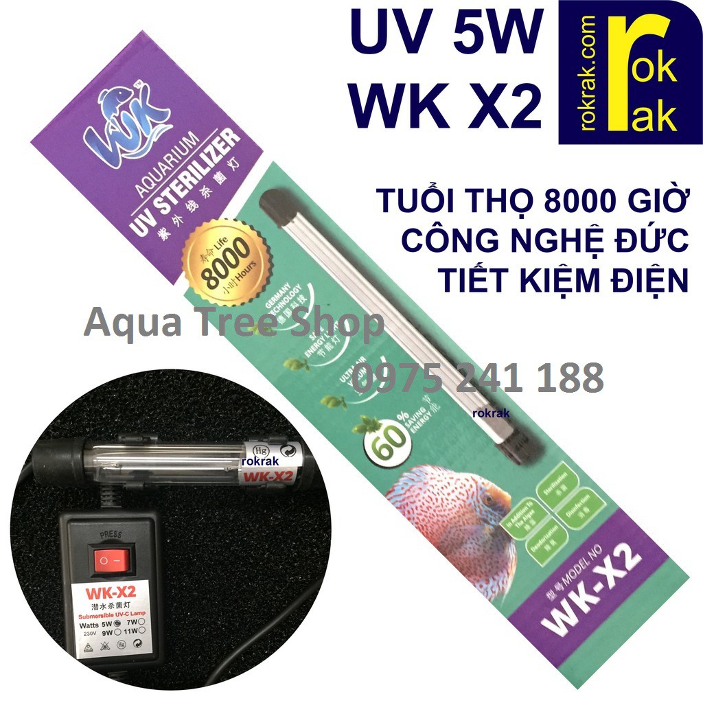 Đèn UV diệt tảo, diệt khuẩn, làm trong nước hồ cá, 3W, 5W, 9W, 11W, 13W