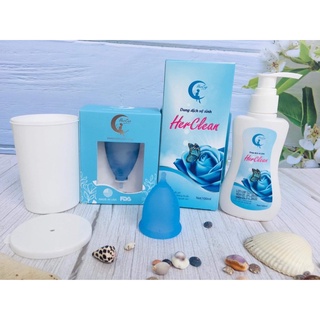 Cốc nguyệt san hercup đủ 3 size ( Hàng chính hãng tặng kèm dung dịch vệ sinh và túi vải xinh xắn)