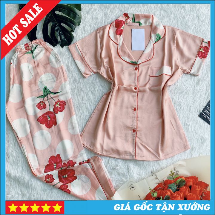 Bộ pizama Chât Satin Phối - Nhiều Mẫu Đẹp, Đa Dạng, Chất Bao Mát