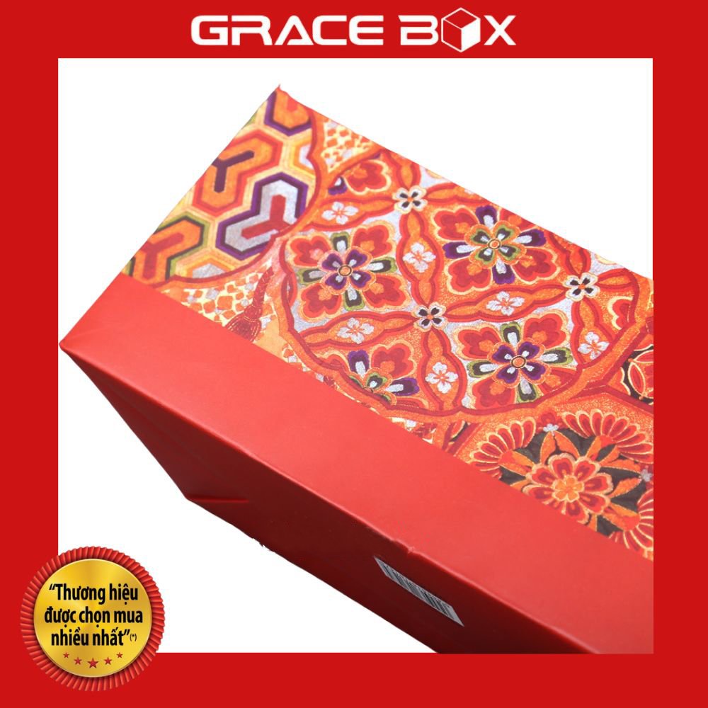 Túi Giấy Quà Tặng Màu Đỏ Các Dịp Lễ Tết - Hoa Văn Lễ Hội Ngũ Sắc May Mắn - Siêu Thị Bao Bì Grace Box