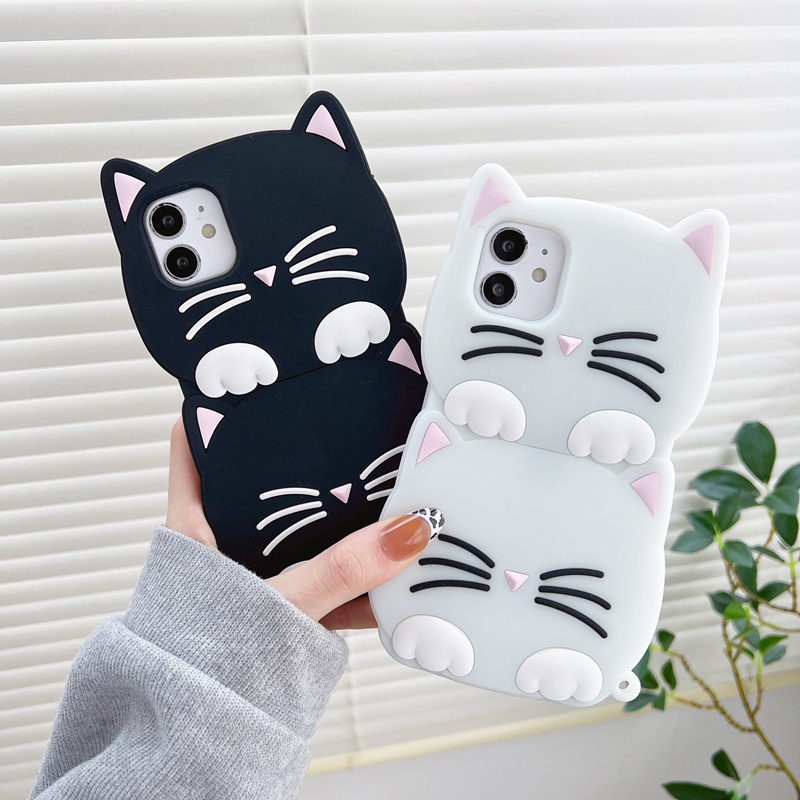 Ốp Điện Thoại Silicon Hình Mèo Tai Mèo 3D Cho Samsung Galaxy A03S A53 A33 A71 A51 A31 A02 M02 A52 A10S A12 M12