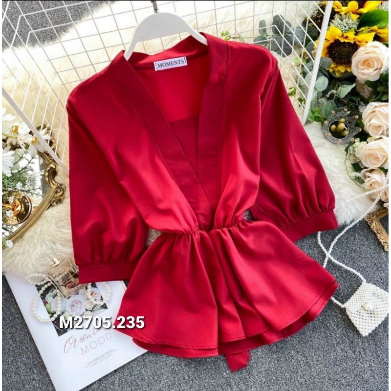 BIGSIZE Áo Peplum hàng lụa cao cấp cột nơ sau màu đẹp có size đến 90 ký