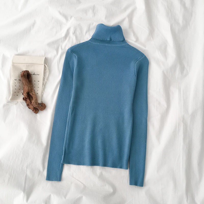 Áo len tăm nữ trơn body cao cổ ulzzang 3017