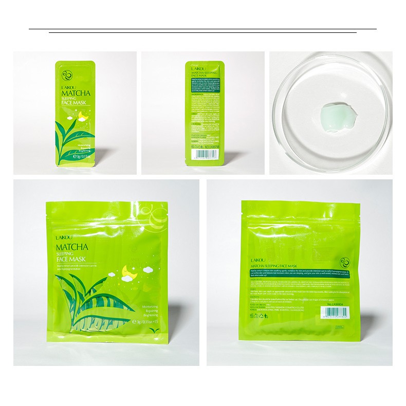 Combo 05 mặt nạ ngủ trà xanh Matcha sleeping Mask Laikou giúp da mềm mịn, se khít lỗ chân lông, da săn chắc SPU120
