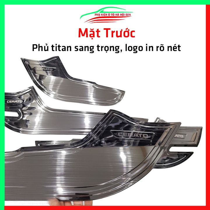 Bộ ốp tapli Cerato 2019-2023 vân Titan chống xước va đập khi mở cửa và làm đẹp xe