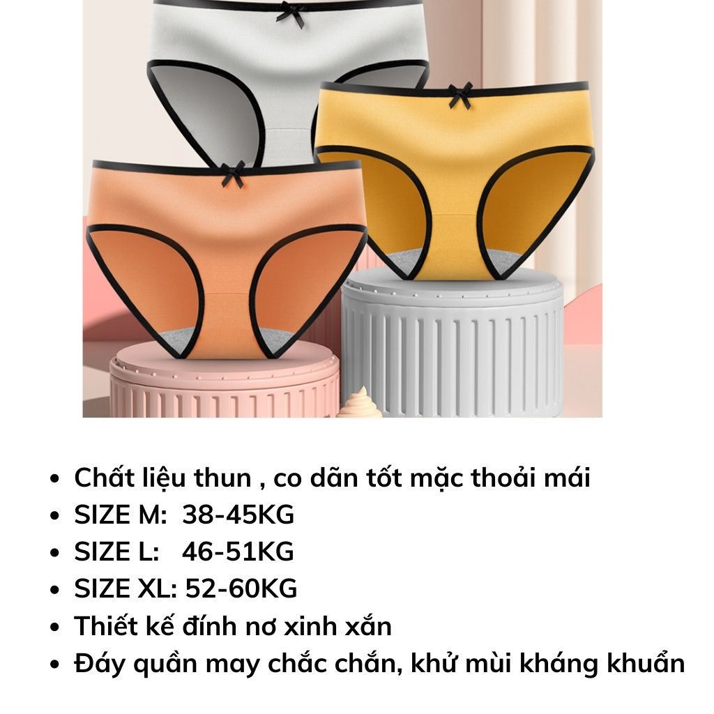 Quần lót nữ tôn dáng đính nơi gợi cảm sexy, Quần chíp nữ kháng khuẩn DOPICO B02