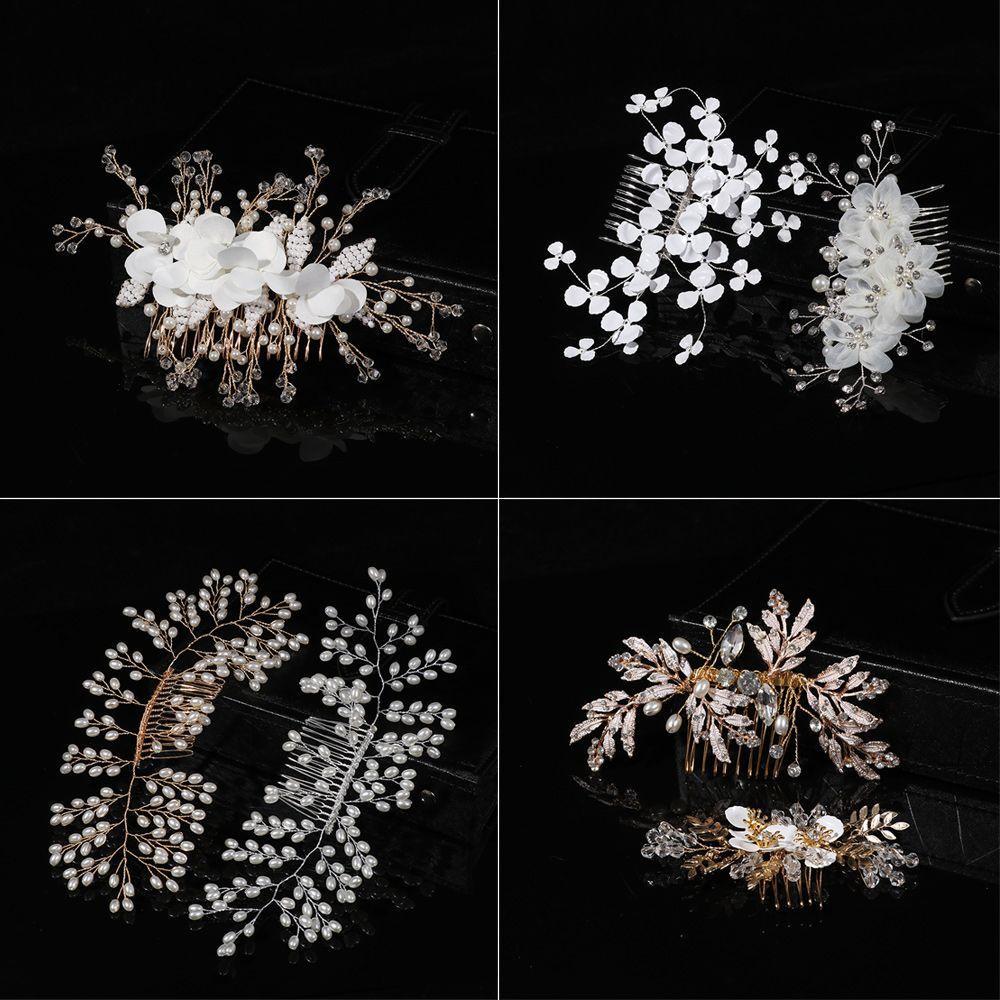 EUCA Lược Cài Tóc Handmade Đính Pha Lê Cho Cô Dâu
