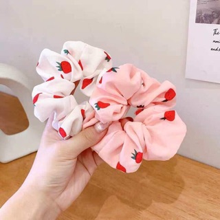🍓Chun cột tóc scrunchie trái dâu tây